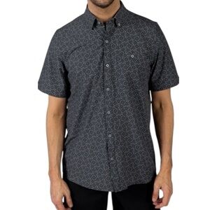 William Murray Golf Knotty By Nature S/S Button Down Charcoal Size L NWT Retired